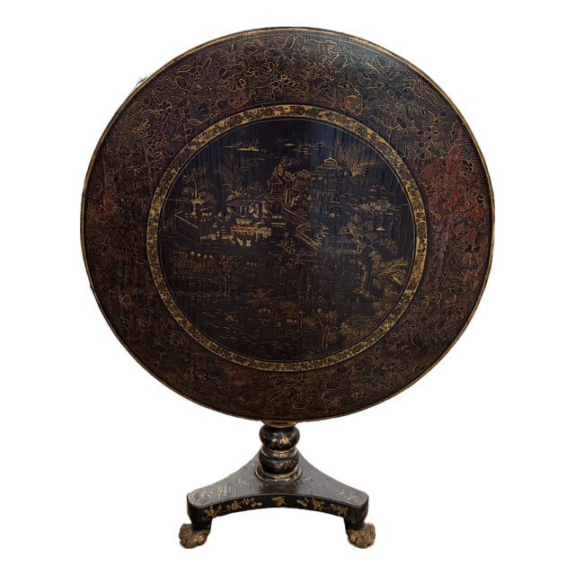 Antique Tilt-Top Chinoiserie Guéridon Table For Sale
