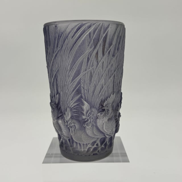 Roosters and Feathers Vase by R. Lalique, 1928 For Sale - Image 16 of 16
