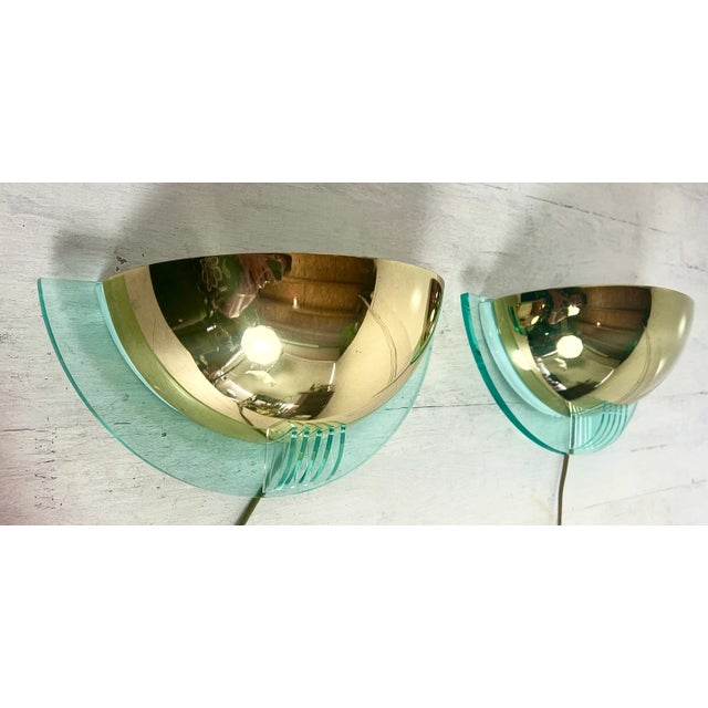 Postmodern Half Moon Wall Lights, Set of 2, 1980’s For Sale - Image 8 of 8