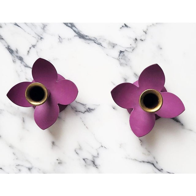 1950s Mid-Century Swedish Candleholders by Gunnar Ander for Ystad Metall, 1950s, Set of 2 For Sale - Image 5 of 7