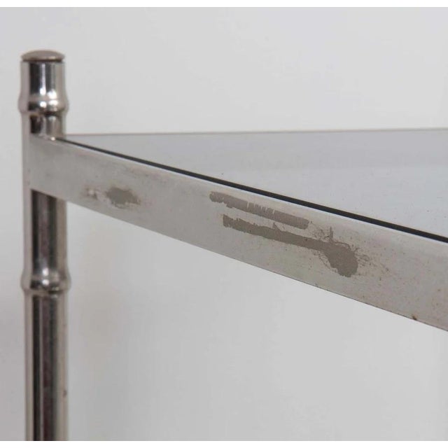 Chrome Hollywood Regency Faux Bamboo Five Shelf Étagère For Sale - Image 10 of 11