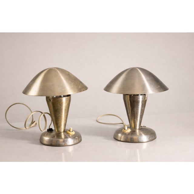 Metal Chrome Table Lamps by Vladimír Havel for Kovona, 1960s, Set of 2 For Sale - Image 7 of 7