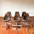 These Clarin Corporation fiberglass desk chairs have a unique design and appearance due to the factory-made duo of...