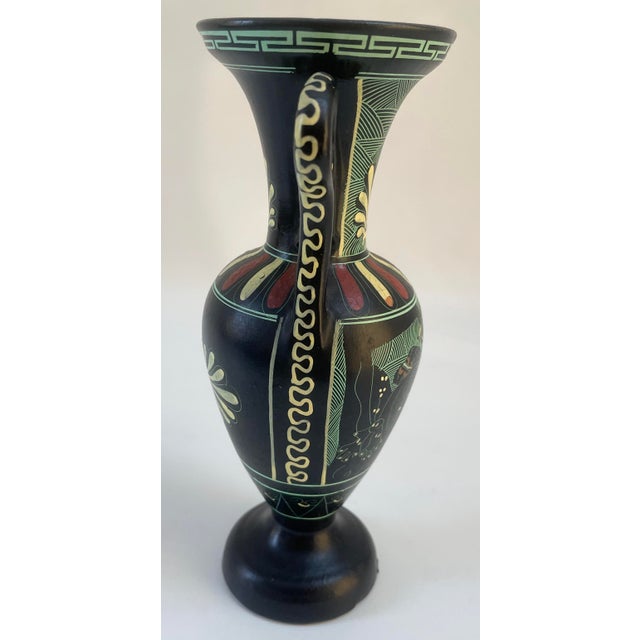 Vintage 1970s hand-made Greek amphora vase in excellent condition. Maker's mark on underside.