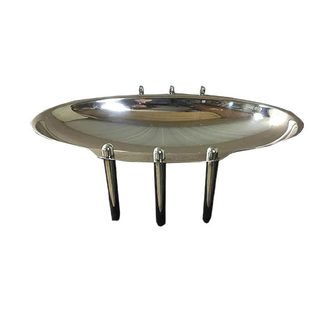 Italian Silver-Plated Fruit Bowl by G. Malimpensa for Mesa, 1980s For Sale