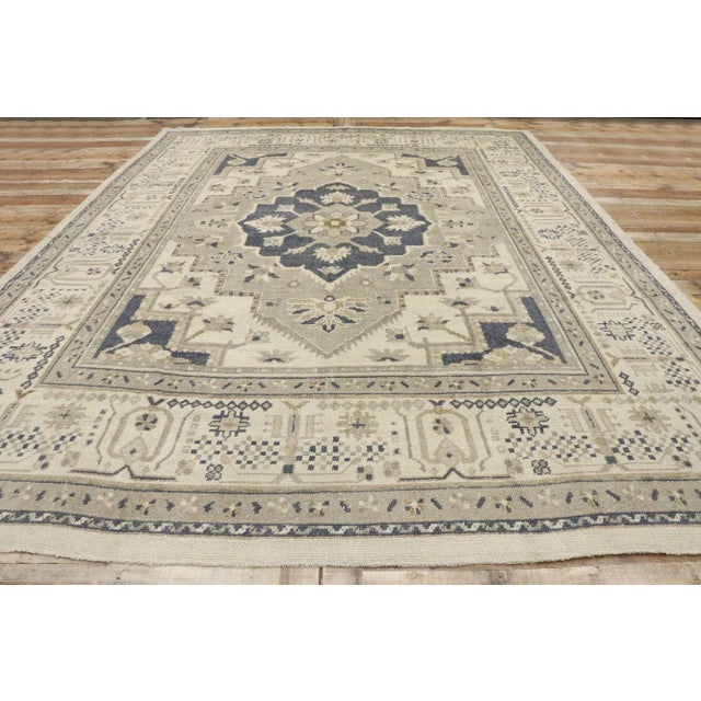 Textile Neutral Turkish Oushak Rug -- 10'01 X 13'04 For Sale - Image 7 of 9