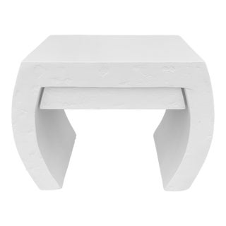 Mid-Century Post Modern Side or Bedside Table With Plaster Finish For Sale