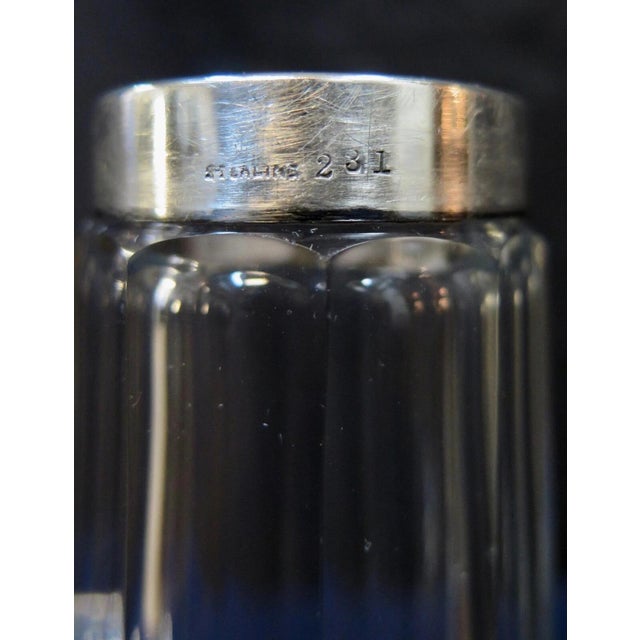 Vintage Antique Early 20th Century American Sterling Top Crystal Muffineer For Sale - Image 9 of 12