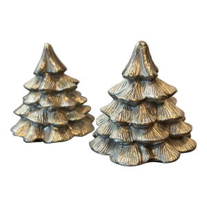 Lenox Kirk Stieff Pewter Christmas Tree Salt & Pepper Shakers – Usa Made, Vintage Holiday Table Décor With Original Box