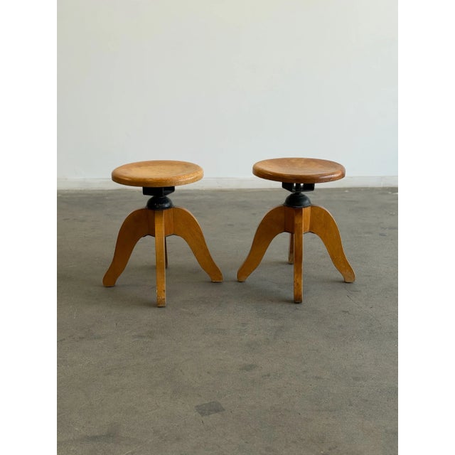 Vintage Industrial Swivel Stools - Price Per Stool- One Available For Sale - Image 12 of 18