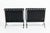 Metal Pair Mid Century Black Leather Barcelona Chairs by Mies Van Der Rohe for Knoll, 1977 For Sale - Image 7 of 17