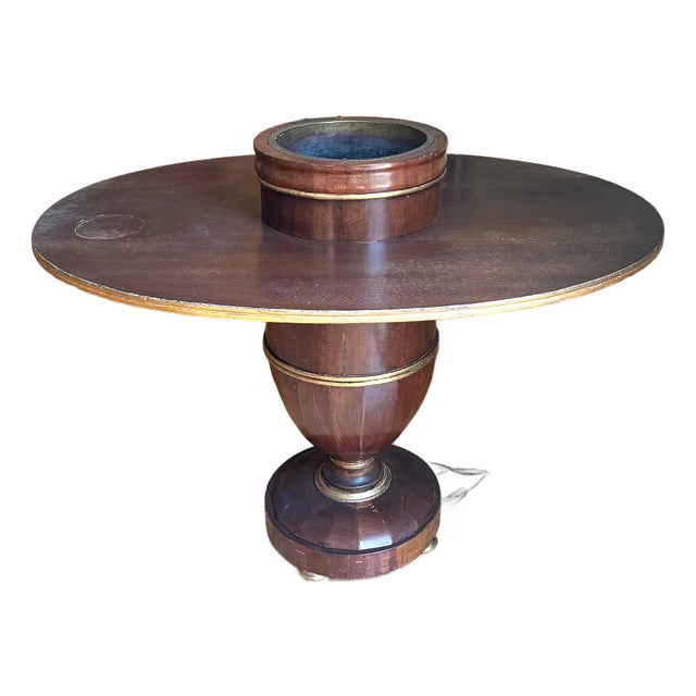 Rare Antique Biedermeier Walnut Occasional /Center Table Jardinere to Center For Sale