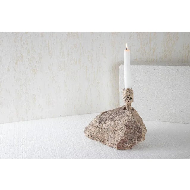 Not Yet Made - Made To Order Pink Granite Abra Candleholder by Studio DO For Sale - Image 5 of 7