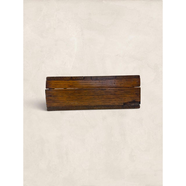 Antique English Hinged Oak Box For Sale - Image 4 of 17