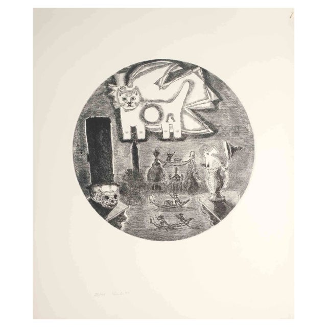 Gianpaolo Berto, Death in Venice, Etching, 1974 For Sale