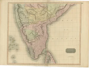Large Southern Hindostan Map by J. Thomson, 1816