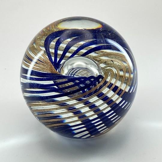 Murano E&r Golden Crown Art Glass 3 1/8 Inch Paperweight (Vintage 1980s) Italy For Sale - Image 9 of 18
