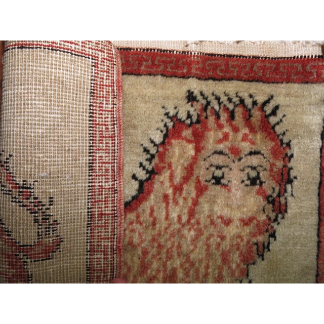 Lion Khotan Antique Rug Mat For Sale - Image 14 of 18