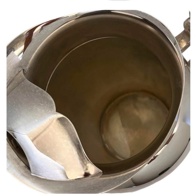 Hollywood Regency 1960s Oneida Royal Provincial Hollowware Silverplate Water Pitcher, Footed Georgian Style With Ice Lip For Sale - Image 3 of 5