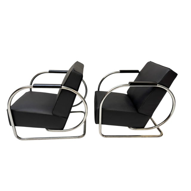 Art Deco Tubular Steel Lounge Chairs by Frits Kuyken, 1936, Set of 2 For Sale - Image 10 of 16