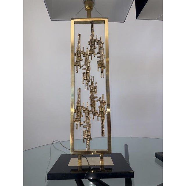 Brass and Marble Table Lamps, 1980s, Set of 2 For Sale - Image 6 of 12