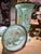 Antique Bohemian Blue Opaline Glass Goblets with Gilt Rim and Florals, Set of 2 For Sale - Image 6 of 8