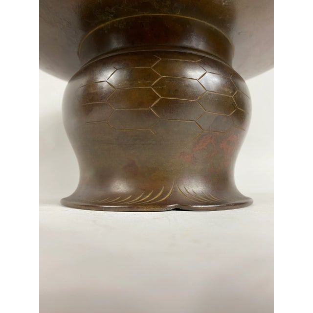 Bronze Vintage Chinese Bronze Vase For Sale - Image 8 of 9