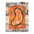 Orange Cheese Puff - Original Orange Pop Art Acrylic Painting on Korean Newspaper For Sale