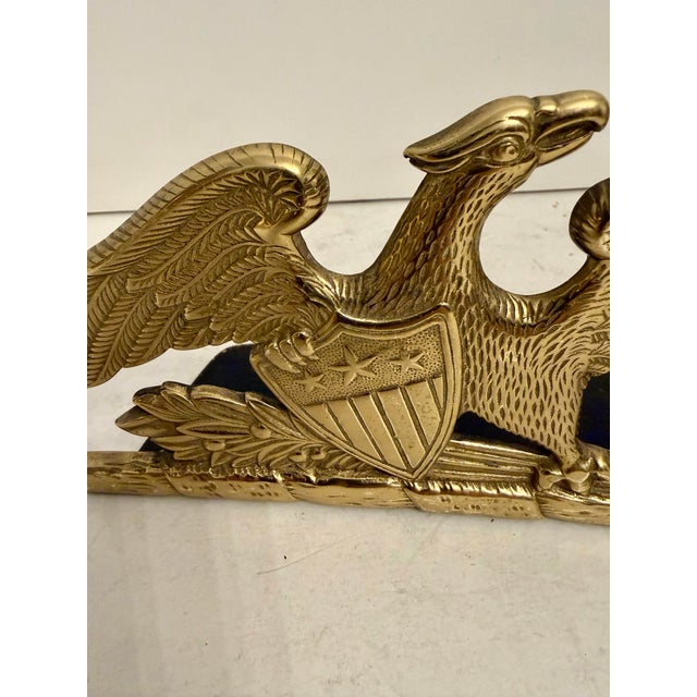 American Pair of Virginia Metalcrafters Brass Eagle Bookends For Sale - Image 3 of 11