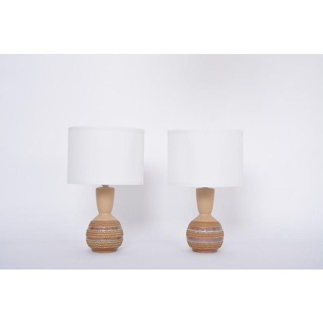 1960s Mid-Century Modern Danish Model 3038 Ceramic Table Lamps by Soholm from Søholm, 1960s, Set of 2 For Sale - Image 5 of 12