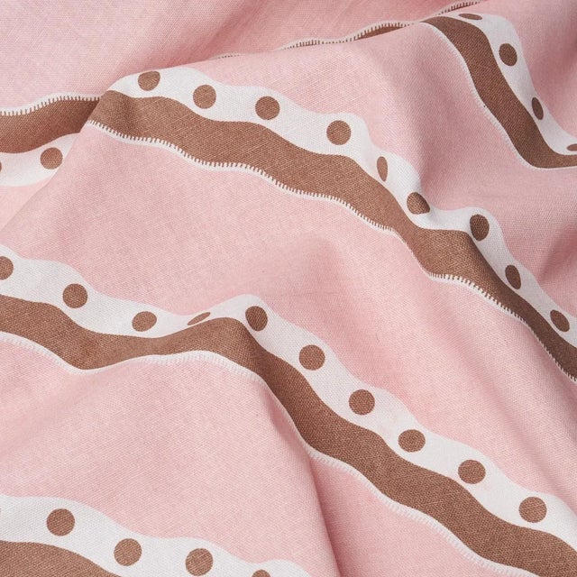 Schumacher Schumacher Rousseau Stripe Fabric In Cocoa & Blush For Sale - Image 4 of 5