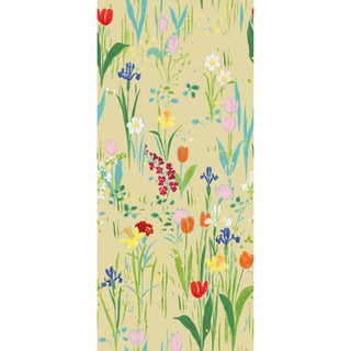 Large Scale, Guermantes Wallpaper by Paule Marrot in Limeade For Sale