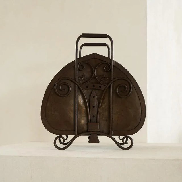 Brown Arts and Crafts Log Holder in Wrought Iron, 1920s For Sale - Image 8 of 11