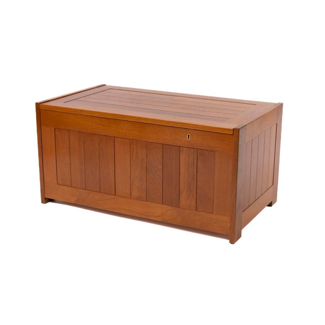 Illums Bolighus 1960s Illums Bolighus Teak & Leather Blanket Chest For Sale - Image 4 of 8