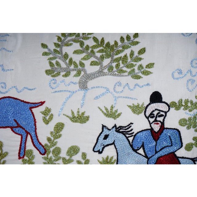 1990s Tashkent Suzani Pillow Case 20"x73'' For Sale - Image 5 of 6
