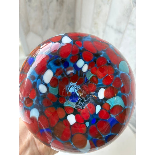 Italian Stunning, Authentic Mid-Century Murano Glass Patchwork Millefiori Vase, Toric Fratelli Toso Furnace (Murano, Italy). . For Sale - Image 3 of 6
