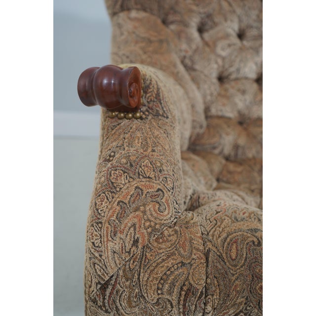 Stickley Tufted Upholstered Cherry Leopold Chair For Sale - Image 14 of 18