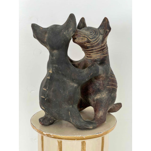 Mid-Century Colima Style Terracotta Dancing Dogs Sculpture, Mexico, 1950s For Sale - Image 6 of 6