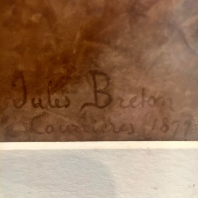 Late 19th Century 1877 Jules Breton "La Glaneuse" Lithograph in Oak Frame For Sale - Image 5 of 9