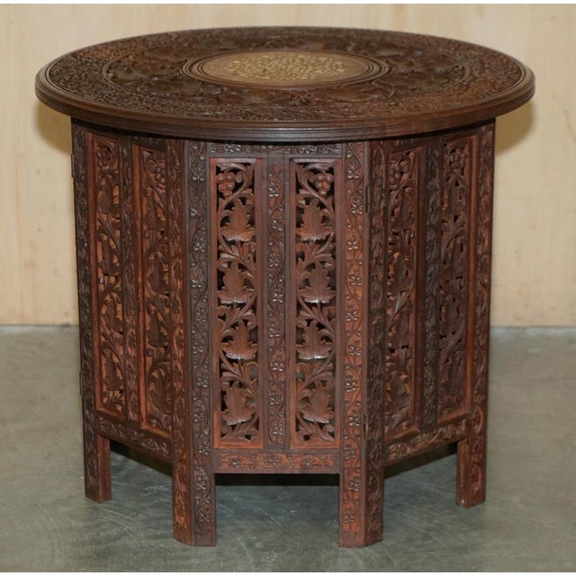 Burmese Octagonal Carved Side Table from Liberty, 1910s For Sale - Image 16 of 18
