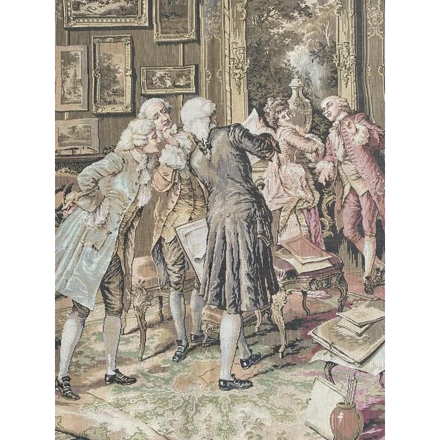 Very beautiful late 19th century French tapestry with nice design of 18th century paintings with pretty details and nice...