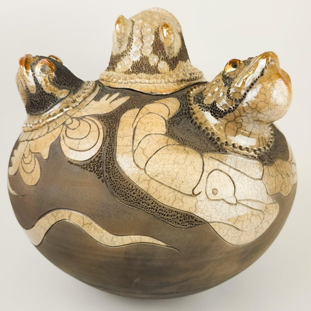 Figurative Monumental Randy Brodnax Covered Vessel With Frogs For Sale - Image 3 of 13