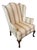 Vintage Queen Anne Wingback Chair For Sale