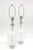 This pair of vintage Murano Italian Aureliano Toso white swirled glass lamps have chrome appointments and the wonderful...
