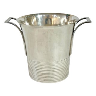 Antique French Art Deco Silver Plate Ice Bucket by Deschamps Freres Paris For Sale