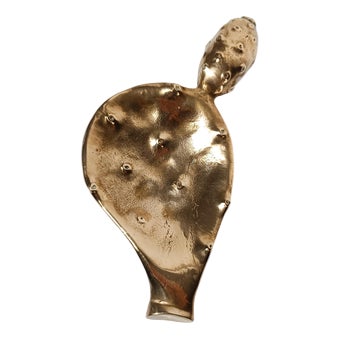 Vintage Sculptural Cast Brass Ashtray, 1970s For Sale