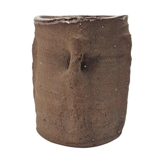 Contemporary Joseph Hysong California Studio Stoneware Vessel, Mid-Century Modern 6" For Sale - Image 3 of 9