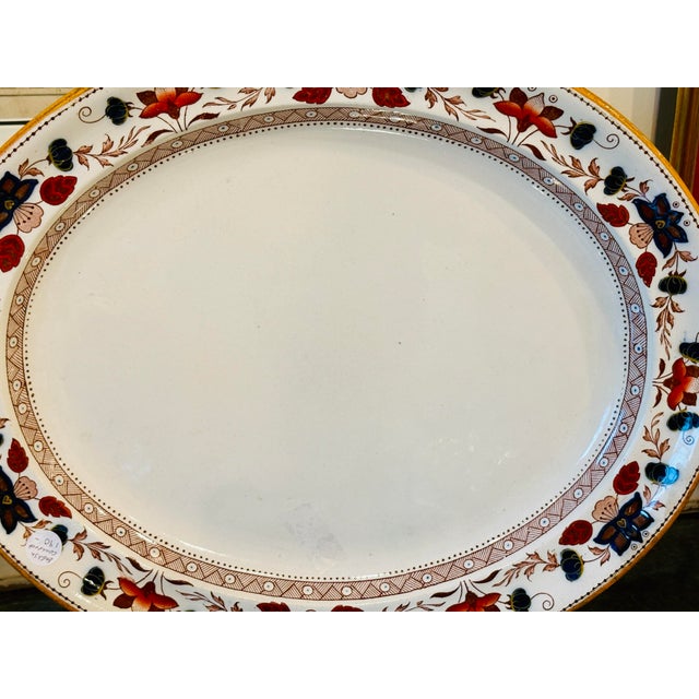 Late 19th Century Antique Edwardian English Wedgwood Imari-Style Oval Platters - Pair For Sale - Image 5 of 12