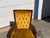 Gold Pair of Vintage Mid-Century Hollywood Regency High-Back Velvet Fireside Chairs For Sale - Image 8 of 12