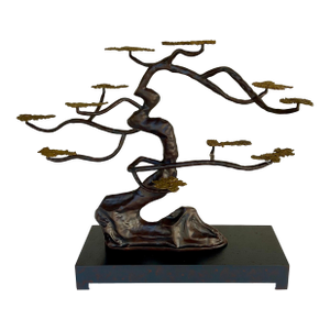 John Richard Organic Modern Bronze and Gold Windswept Tree Sculpture